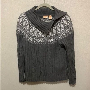 Northcrest Gray and White Nordic Sweater - Picture 1 of 6