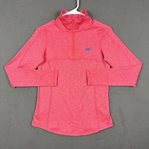 Helly Hansen Pullover Women Small Heathered Pink Quarter Zip Performance Stretch - Picture 1 of 13