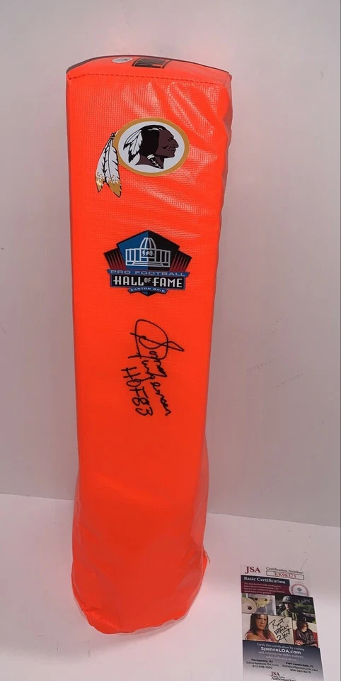 PILÓN DE TOUCHDOWN FIRMADO POR SONNY JURGENSEN WASHINGTON REDSKINS HOF CERTIFICADO DE AUTENTICIDAD JSA Foto 1 de 1