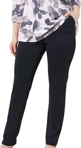 Isaac Mizrahi Live! Crepe Knit Straight Leg Pants Black Size Petite XXS *NEW* - Picture 1 of 1