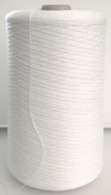 WHITE 10/2 Cotton mercerized cone yarn weave knit, 4200 ypp, 1/2 lb (2100 yds) - Image 1 of 2