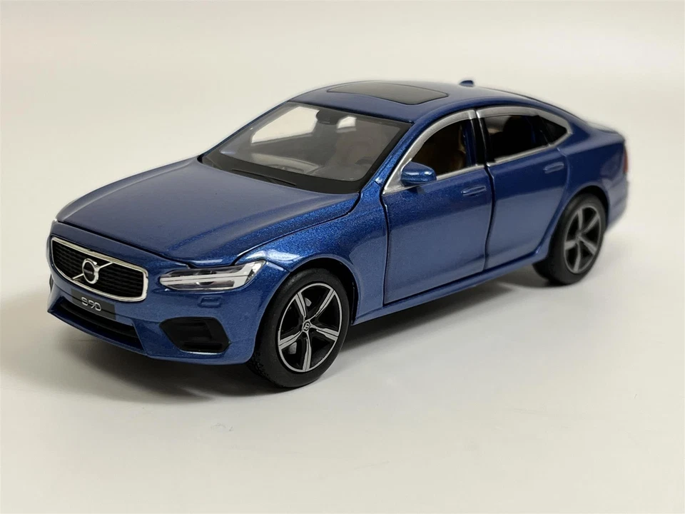 Volvo S90 Bursting Blue LHD 1:32 Scale Pull Back & Go Tayumo 32100010 - Image 1 of 4