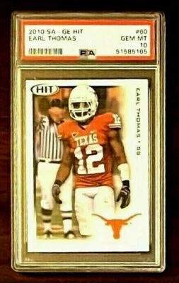 2010 EARL THOMAS RC, PSA 10, SA-GE Hit #60, ROOKIE; Future HOF; Pop 1 de 1 - Imagem 1 de 2