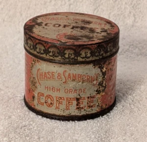 ANTIKE SAMMLERSTÜCK MUSTERGRÖSSE KAFFEEDOSE CHASE & SANBORN'S #2 ROTGOLD - Bild 1 von 15