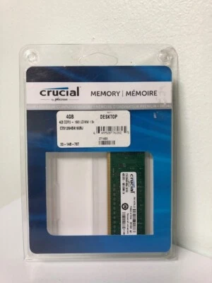 Crucial PC3-12800 4GB UDIMM 1600 MHz PC3-12800 DDR3 SDRAM Memory (CT51264BA160BJ - Image 1 of 2