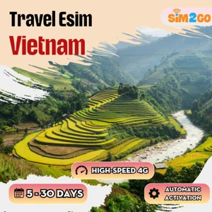 Travel eSIM for VietNam 7 to 30 Days Highspeed 4G Data Unlimited 3G Call &SMS - Picture 1 of 3