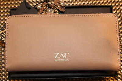 $225 NWT ZAC Zac Posen Eartha Checkbook Leather English Rose Wallet - Image 1 of 4