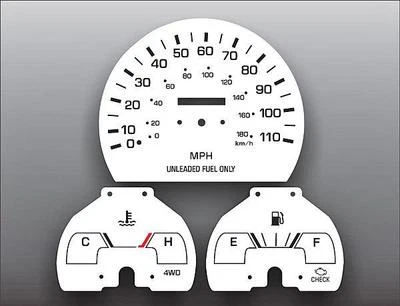 Medidores de cara blanca para camioneta Toyota 1992-1995 manual sin tacómetro Foto 1 de 4