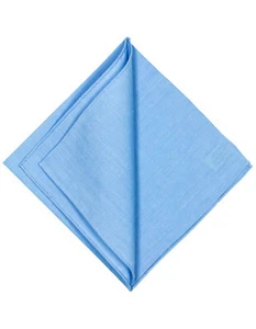 Pañuelo de bolsillo Simonnot Godard azul claro con ribete enrollado a mano y ligero S - Imagen 1 de 1