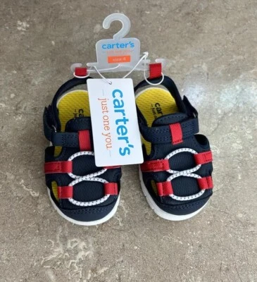 New Carter's Just One You Baby Sandals Navy/Red Size 4 Toddler Walking Shoes NWT - Image 1 of 4