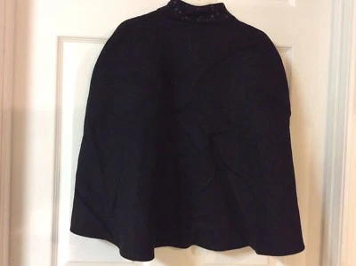 Prabal Gurung Women Sequin Cape Target Neiman Marcus One Size Black Wool Blend  - Image 1 of 4