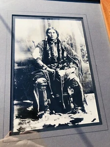 Antikes Original Indianer Foto gerahmt und mattiert - Bild 1 von 6