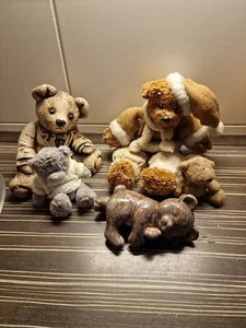 Deko Set Bären 5 Stück, Konvolut, Porzellan, Stoff, Stroh - Bild 1 von 11