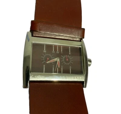 Ted Baker TB200 Square Bloke Women Leather Strap Wristwatch vtd - image 1 of 4