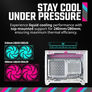 Cooler Master NR200P V2 White Mini-ITX PC Case, Top-Mount 240mm|280mm AIO - Picture 1 of 12