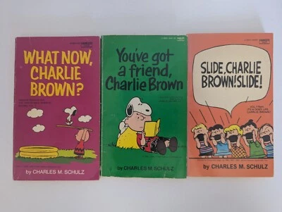Lot of 3 Peanuts Snoopy Vintage Books Charles Schulz 1960s Charlie Brown Comics - Изображение 1 из 2