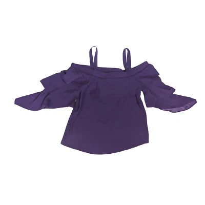 ROMEO+JULIET NUEVO CON ETIQUETAS Púrpura, Fuera del Hombro, Manga de Ángel, Volantes Top Talla M Foto 1 de 4