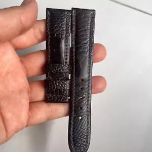 Cinturino orologio 20 mm/18 mm imbottito nero originale gamba struzzo pelle pelle cinturino - Foto 1 di 16