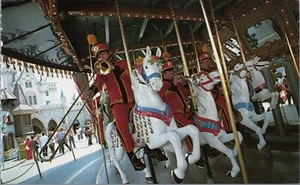Postkarte DisneyLandKing Arthur Carouse, Merry Go Round Chrom Postkarte 70er Jahre - Bild 1 von 2