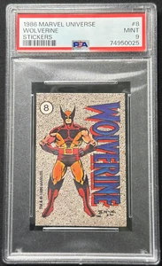 1986 Marvel Universe #8 Wolverine X-Men Sticker ⨂ PSA 9 MINT - Bild 1 von 2