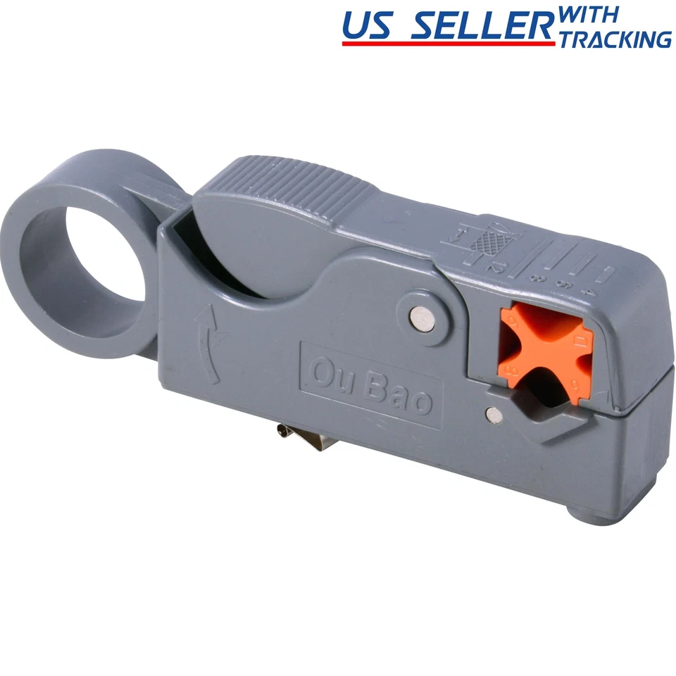 Cable Stripper Coaxial Wire Coax Stripping Tool RG6 RG11 RG58 RG59 Universal - Image 1 of 3