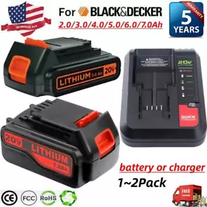 20V for Black and Decker 20 Volt MAX Lithium Battery / Charger LBXR20 LB20 LBX20 - Picture 1 of 41
