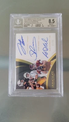 2018 Immaculate Collection Collegiate Immaculate Triple Autographs #2... - Image 1 of 4