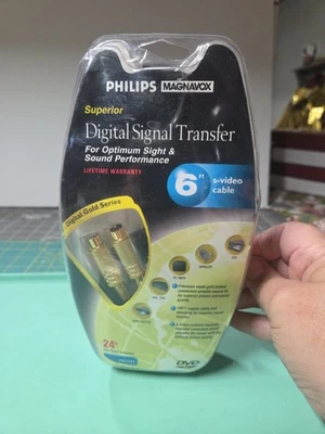 New Phillips S-Video Cable M62791 24K Gold Plated Connectors 6' - Image 1 of 4