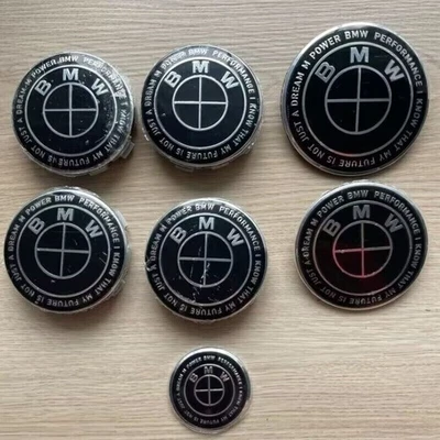 Juego de 7 piezas de apagón para dirección y volante emblema trasero delantero B-M-W 82 mm 74 mm 68 mm Foto 1 de 3