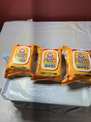 Arm & Hammer Ultra Max 面部和身体旅行湿巾新鲜香味 30 件 3 包 — 第 1/2 张图片