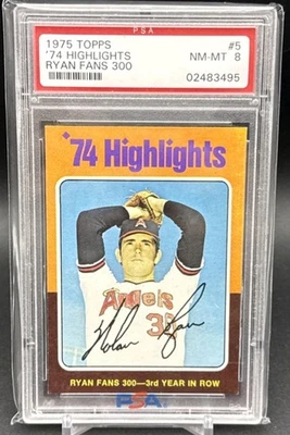 1975 Topps #5 Nolan Ryan PSA 8 NM-MT CENTERED - Image 1 of 2