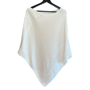 J Jill Poncho creme Zopfmuster Einheitsgröße offen Strick Lagenlook elegant Schal - Bild 1 von 9