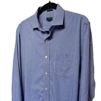 Camisa J.Crew Thompson elástica sin arrugas azul con botones talla mediana Foto 1 de 4