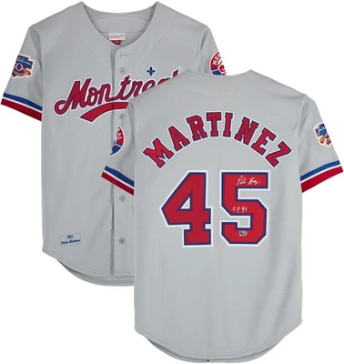 Pedro Martinez Expos Signed Mitchell & Ness 1997 Authentic Jersey w/97 CY Insc - Image 1 of 4