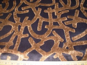 5 YDS~KRAVET COUTURE GEOMETRIC VELVET BLACK UPHOLSTERY FABRIC FOR LESS - Picture 1 of 2
