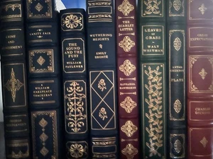 SET OF GILT EDGED LEATHER BOUND BOOKS - 8 HARDBACKS📚 - Picture 1 of 19