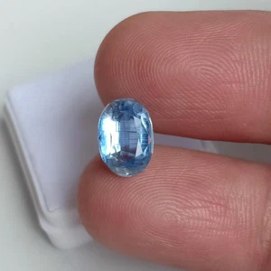 Sky Blue Color Kyanite Oval Shape Unheated For Gifts Her Loose Gemstone 2.90 Ct - Picture 1 of 7