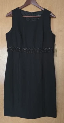 Nuevo con etiquetas Vestido de Cóctel John Roberts Negro Con Cuentas Para Mujer Talla 12 Vintage Elegancia Foto 1 de 4