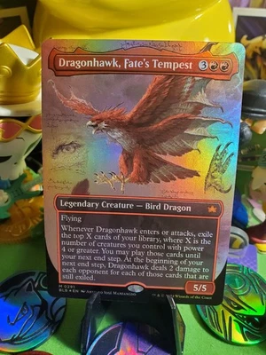Magic The Gathering Dragonhawk, Fate's Tempest Borderless Bloomburrow Foil #291 - Image 1 of 4