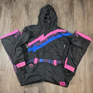 Tipsy Elves Night Run Neon Einteiler Schneeanzug Herren Gr. L Skianzug Retro 80er - Bild 1 von 15