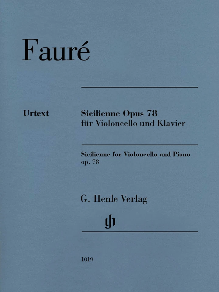 Faure Sicilienne Cello & Piano Op 78 Henle Urtext Classical Sheet Music Book - Image 1 of 1