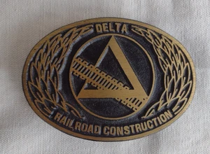 Hebilla de cinturón de construcción Delta Railroad vintage - Imagen 1 de 7
