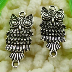 120 Pcs Tibetan Silver Owl Connectors 28X13MM S1476 DIY Jewelry Making - Imagen 1 de 6