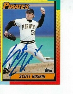 SCOTT RUSKIN SIGNED 1990 TOPPS TRADED #106-T - PITTSBURGH PIRATES