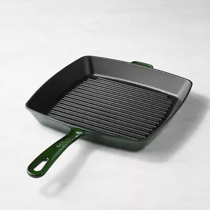 Staub 12" Cast Iron Grilling Pan Made in France # 12123085 Basil - Picture 1 of 2