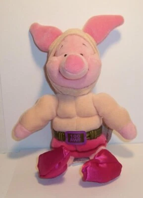 Disney Store; Min i Bean Bag Stuffed Toy-Piglet as Goliath-Muscles AWF -NWT - Image 1 of 3