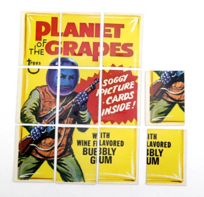 1974 Topps Wacky Packages 11th Series Planet Grapes Checklist Puzzle 9 Card Set - Image 1 of 4