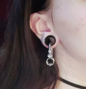 ONLY ONE Surgical Steel 10g 1/2" Dia with 3 CBRs 8mm Spring Loaded Ball RING. - Picture 1 of 6