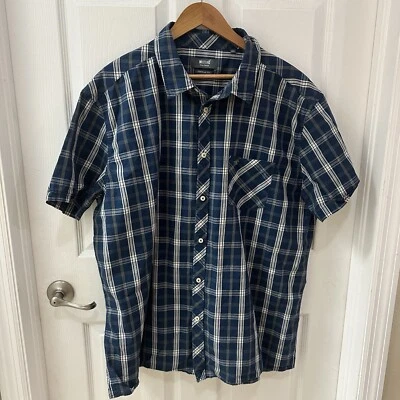 Camisa Mustang True Denim 3XL Para Hombres Azul Manga Corta Cuello Bolsillo Con Botones Foto 1 de 4