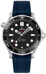Omega Seamaster Diver 300M Blue Band Black Dial Bezel Mens Watch 21032422001031 - Picture 1 of 4